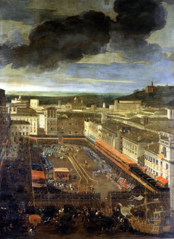 Giostra del Saracino a Piazza Navona nel Carnevale del 25 febbraio 1634