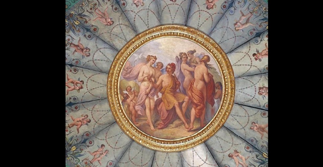 Giudizio di Paride, decorazione del soffitto dell'Alcova Torlonia di Filippo Bigioli, 1837 circa