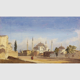 Costantinopoli, Santa Sofia, 1843, olio su cartoncino intelato. Venezia, Galleria Internazionale d'Arte Moderna Ca' Pesaro
