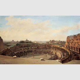 Il Colosseo visto dall'alto, 1855, olio su carta applicata su tela
