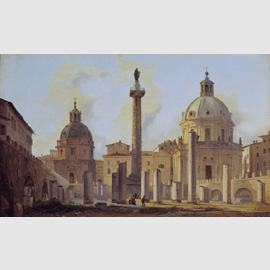 Roma, Colonna di Traiano, olio su tela. Collezione privata
