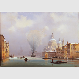 Venezia sotto la neve, olio su tela. Trieste, Civico Museo Revoltella, Galleria d'Arte Moderna