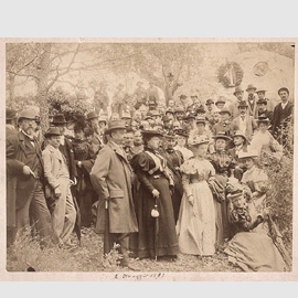 Teodoro Fabbri, L??Associazione degli artisti tedeschi a Roma in gita al bosco della Serpentari presso Olevano, maggio 1897, albumina