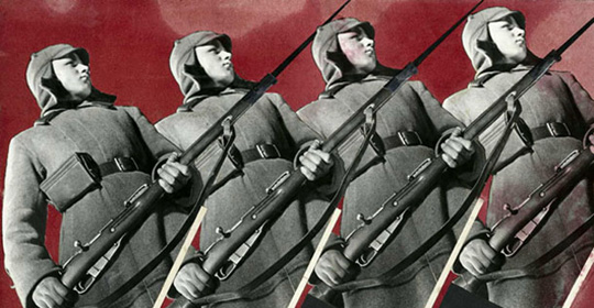 Varvara Stepanova, Soldati dell'Armata rossa, 1930, Fotomontaggio