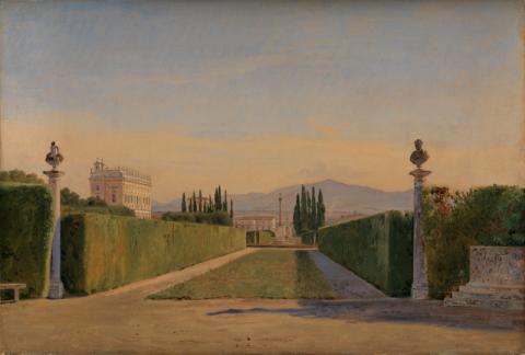 Constantin Hansen, La grande-allée di Villa Albani, 1841, olio su tela Statens Museum for Kunst - National Gallery of Denmark (Copenhagen), inv. KMS 3843 - SMKFoto/Jakob Skou-Hansen