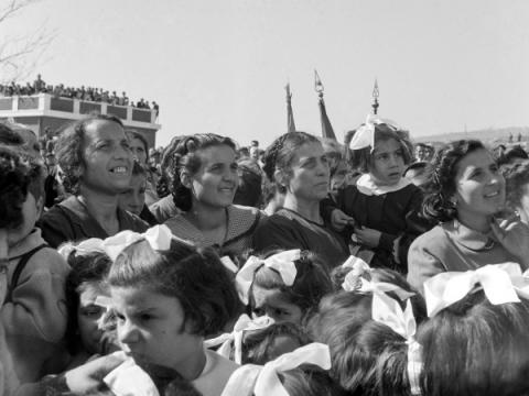 Comizio di De Gasperi in Calabria, 1952 - Foto Archivio storico Luce