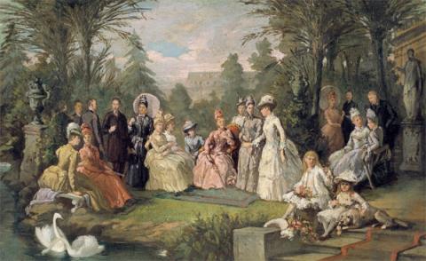 Il re Umberto e la regina Margherita in visita ai principi Brancaccio, 22 maggio 1886