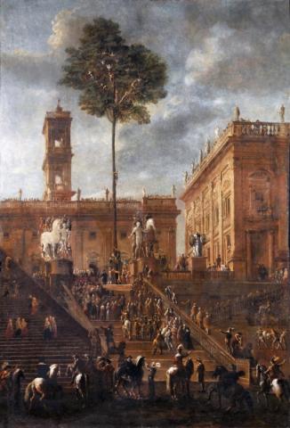 L'albero della cuccagna in Piazza del Campidoglio, Agostino Tassi (1630 ca.), Museo di Roma