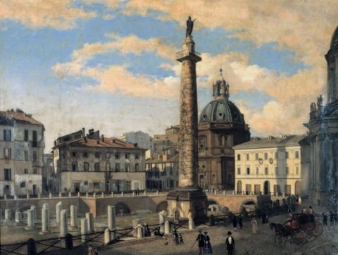 Veduta del Foro Triano del 1852 (coll. Museo di Roma)