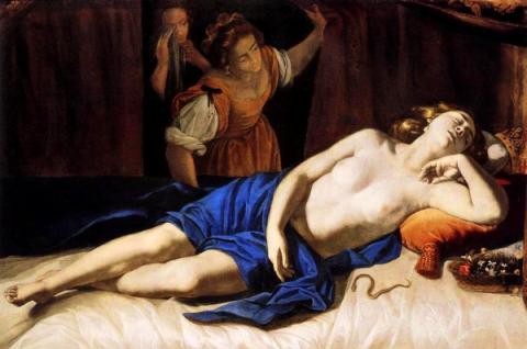 Artemisia Gentileschi, La morte di Cleopatra, 1630-35. Roma, Coll. Privata 
