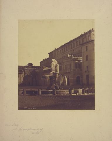 Antonio D’Alessandri (L’Aquila 1818 – Roma 1893) La fontana del Tritone ghiacciata 1864 datata
