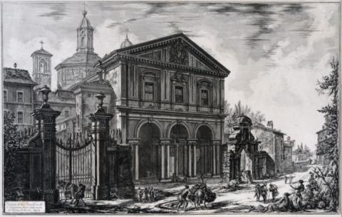 Giovanni Battista Piranesi, Basilica di San Sebastiano, 1750-1760, acquaforte, Museo di Roma
